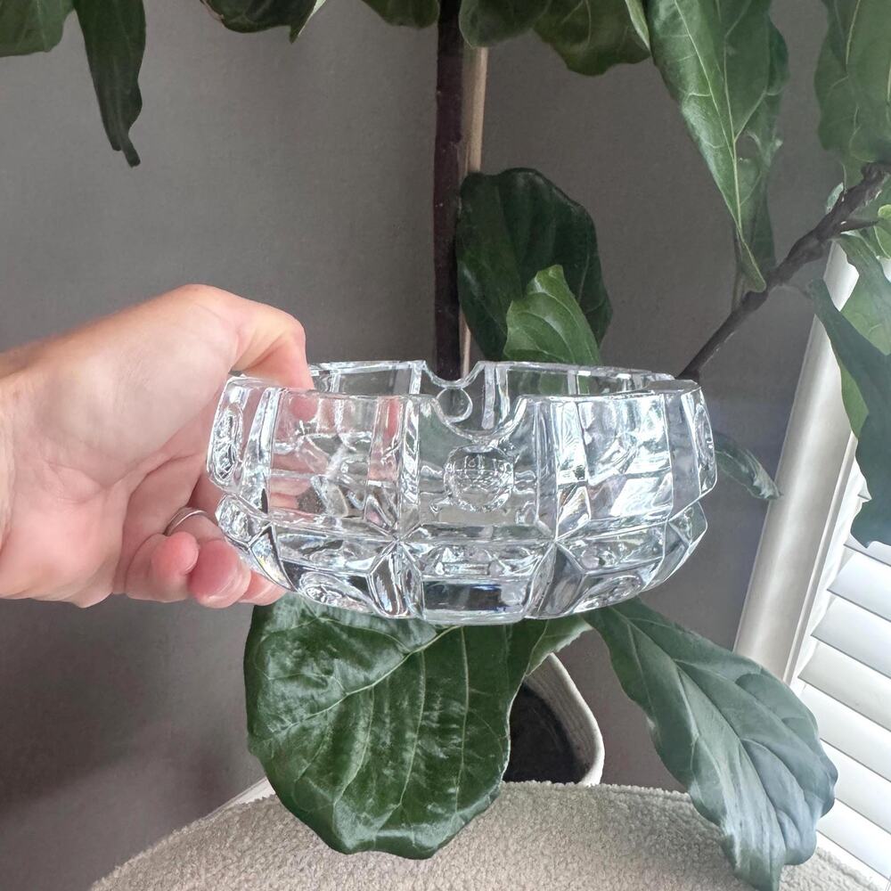 Vintage Czech Sklo Union Crystal Vanity Bowl, Catchall, Wine Coaster